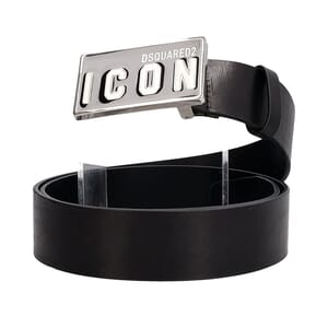 Leather Icon Logo Belt Black - S: 100 (40), view 2