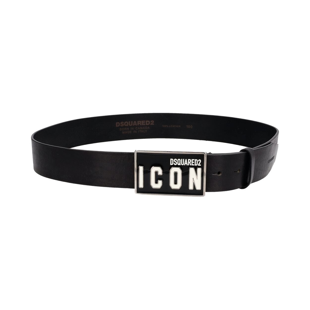 Leather Icon Logo Belt Black - S: 100 (40)