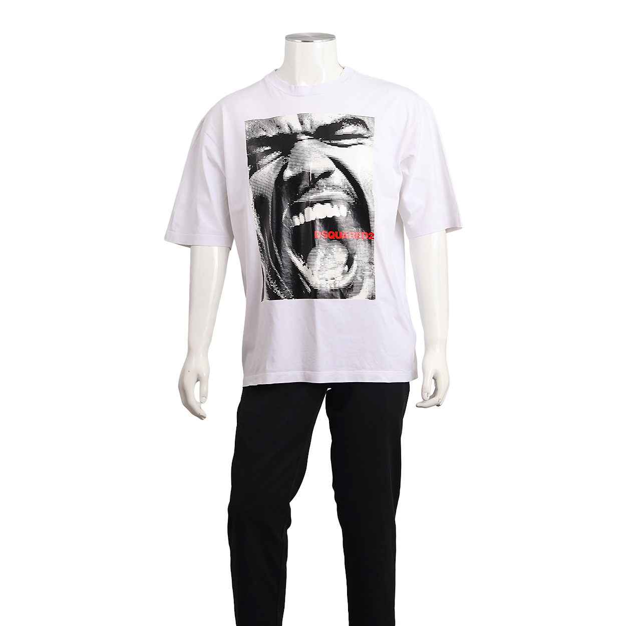 Cotton Printed Loose Fit T-Shirt White