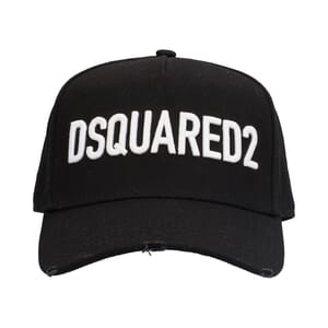 Cotton Logo Baseball Cap Black