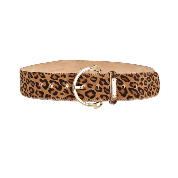 Vintage Pony Hair Belt Leopard Print - S: 95 (38)