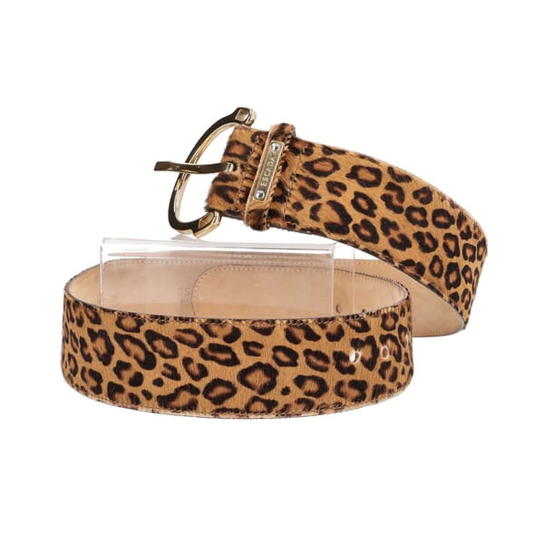 Vintage Pony Hair Belt Leopard Print - S: 95 (38)