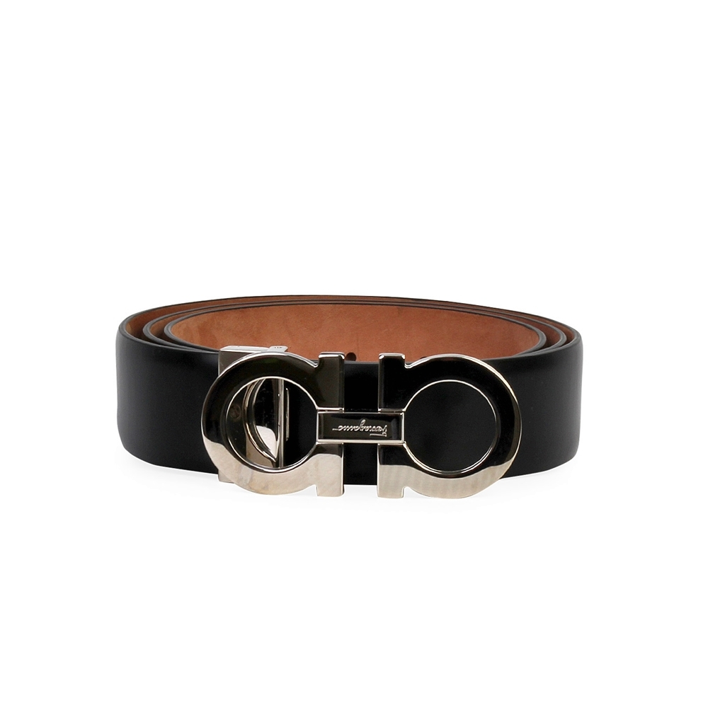 SALVATORE FERRAGAMO Leather Gancini Belt Black - S: 105 (42) | Luxity