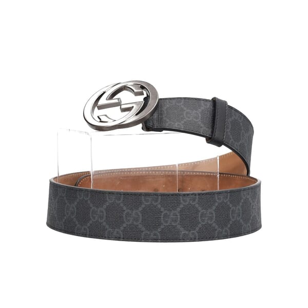 Supreme GG Interlocking G Buckle Belt Black/Grey - S: 85 (34)