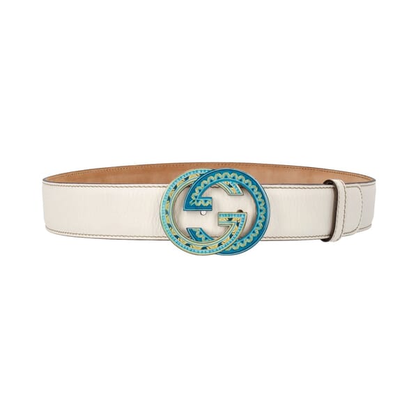 Leather Cellarius GG Belt Cream - S: 85 (34)