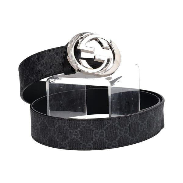 Supreme GG Interlocking G Belt Black/Grey - S: 95 (38)