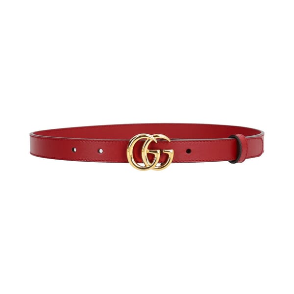 Leather GG Marmont Thin Belt Burgundy - S: 70 (28)