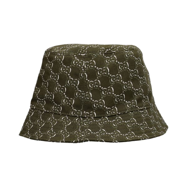 Cotton Jacquard GG Bucket Hat Military Green