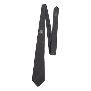 Silk/Wool Tiger Embroidered Tie Grey, view 2