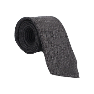Silk/Wool Tiger Embroidered Tie Grey