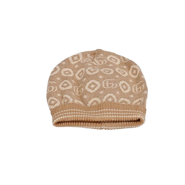 Wool Baby Jacquared GG Beanie Brown/Beige