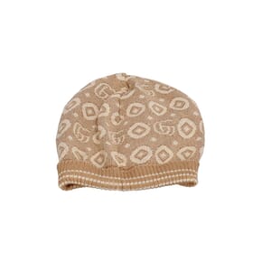 Wool Baby Jacquared GG Beanie Brown/Beige, view 2