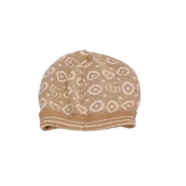 Wool Baby Jacquared GG Beanie Brown/Beige