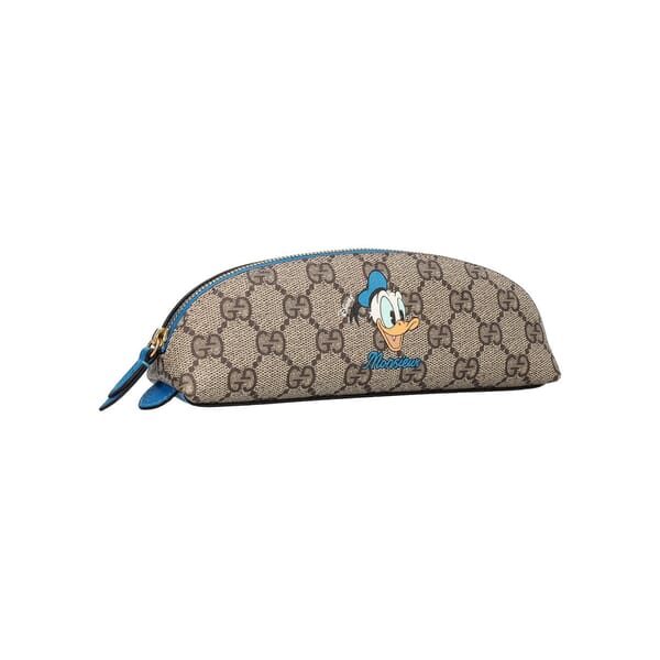 x DISNEY Supreme GG Donald Duck Pencil Case Beige/Blue