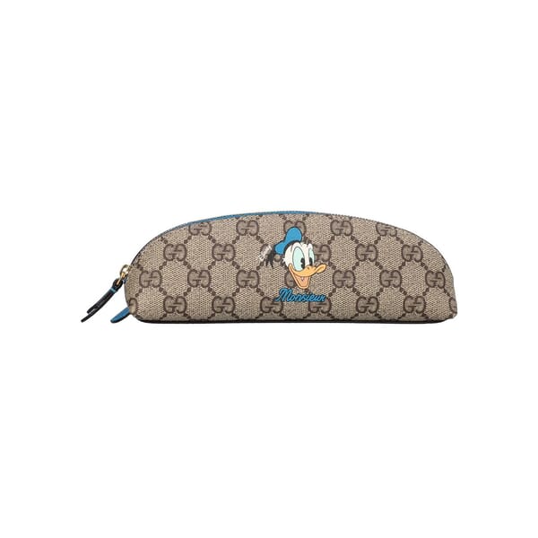 x DISNEY Supreme GG Donald Duck Pencil Case Beige/Blue