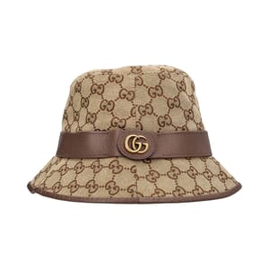 Canvas GG Bucket Hat Beige/Brown