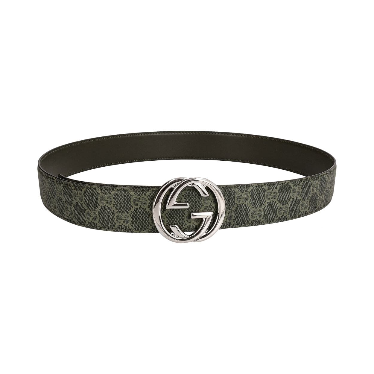 Coated Canvas GG Reversible Belt Forest Green - S: 105 (42)