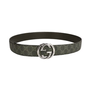 Coated Canvas GG Reversible Belt Forest Green - S: 105 (42)