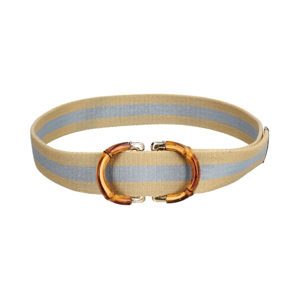 Fabric Bamboo Belt Blue/Beige - S: 80 (32)