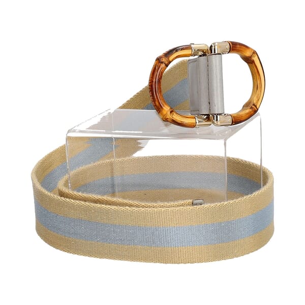Fabric Bamboo Belt Blue/Beige - S: 80 (32)