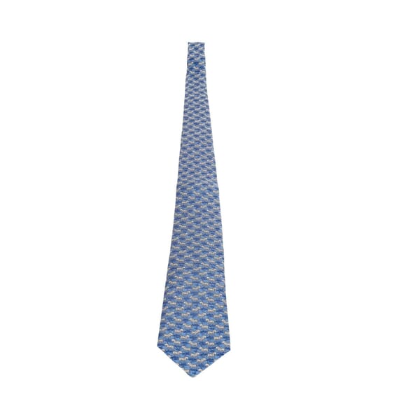 Silk Zebra Print Tie Blue