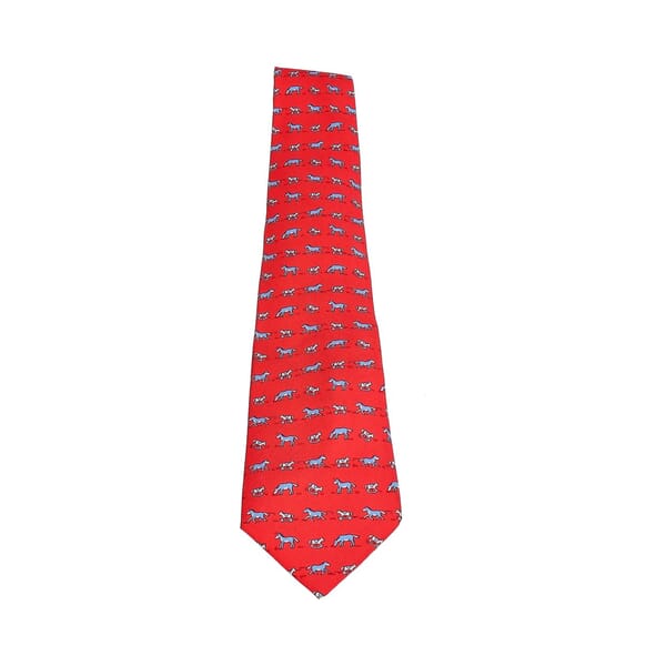 Silk Rocking Horse Tie Red