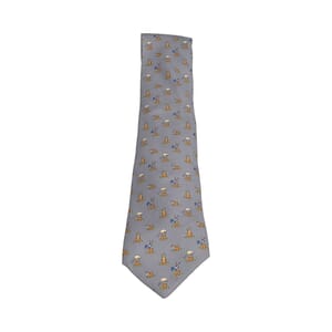 Silk Jumping Sheep Tie Grey, view 2