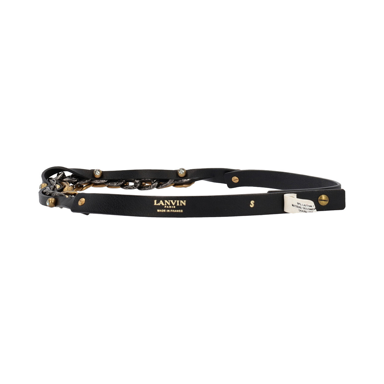 Leather and chain crystal belt Chain crystal belt main image 3