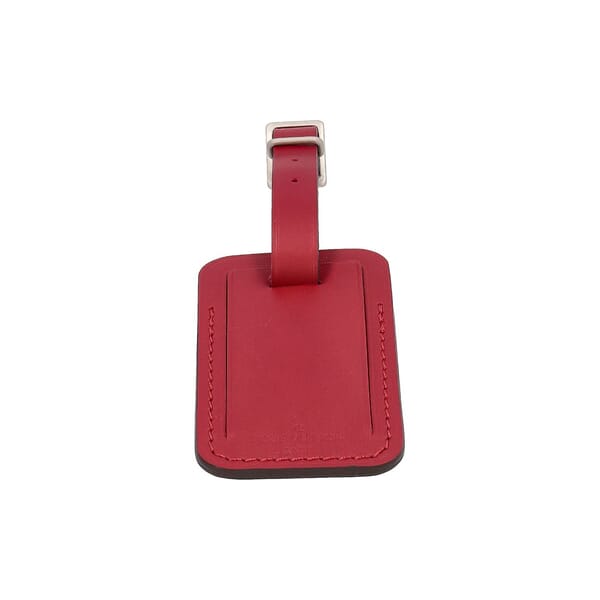 Leather Luggage Tag Red