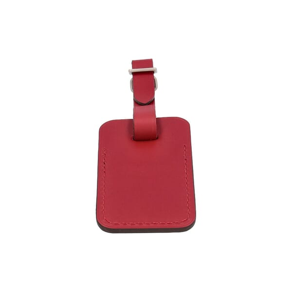 Leather Luggage Tag Red