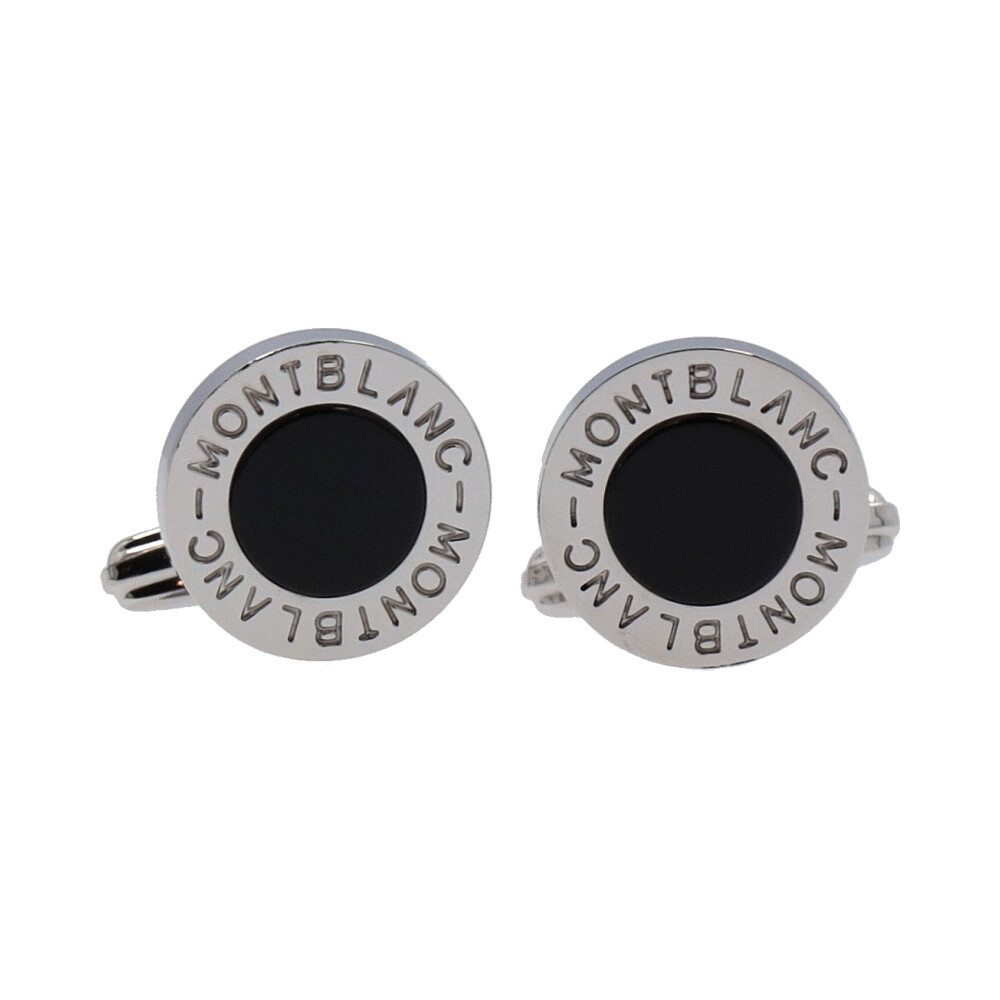 【値下げ】MONTBLANC シルバー ブラック カフリンクス MONTBLANC Cufflink Set | Luxity