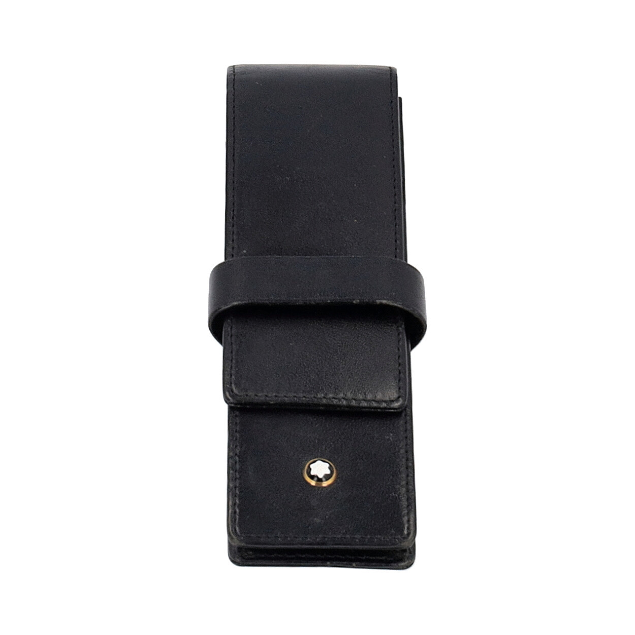 MONTBLANC Leather 2 Pen Pouch Black Luxity Montblanc leather 2 pen pouch black luxity