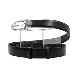 PRADA ブラック ベルト　36/90 PRADA Leather Oval Logo Belt Black - S: 90 (36) | Luxity
