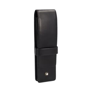 Leather Two Pen Pouch Black, view 2