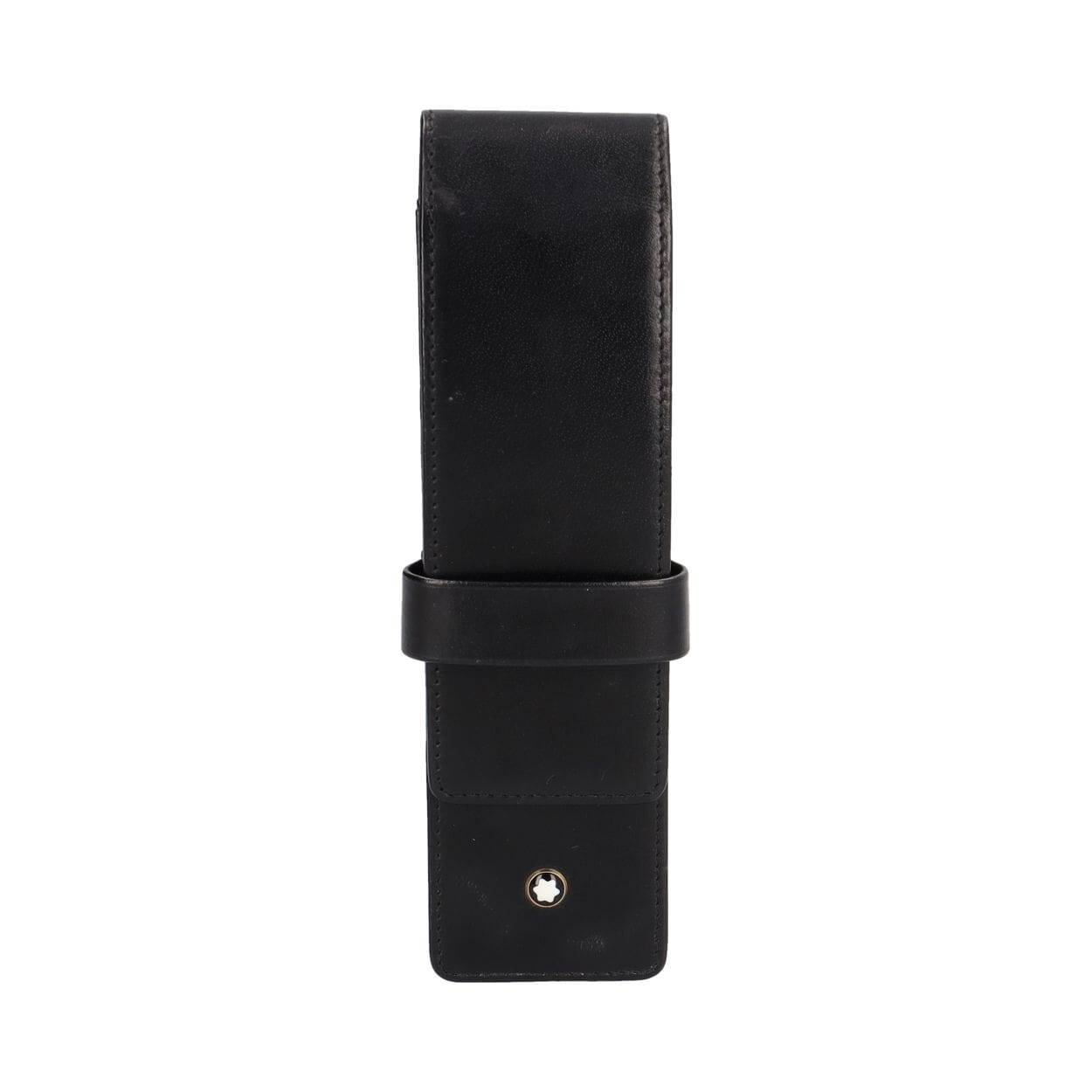 Leather Two Pen Pouch Black