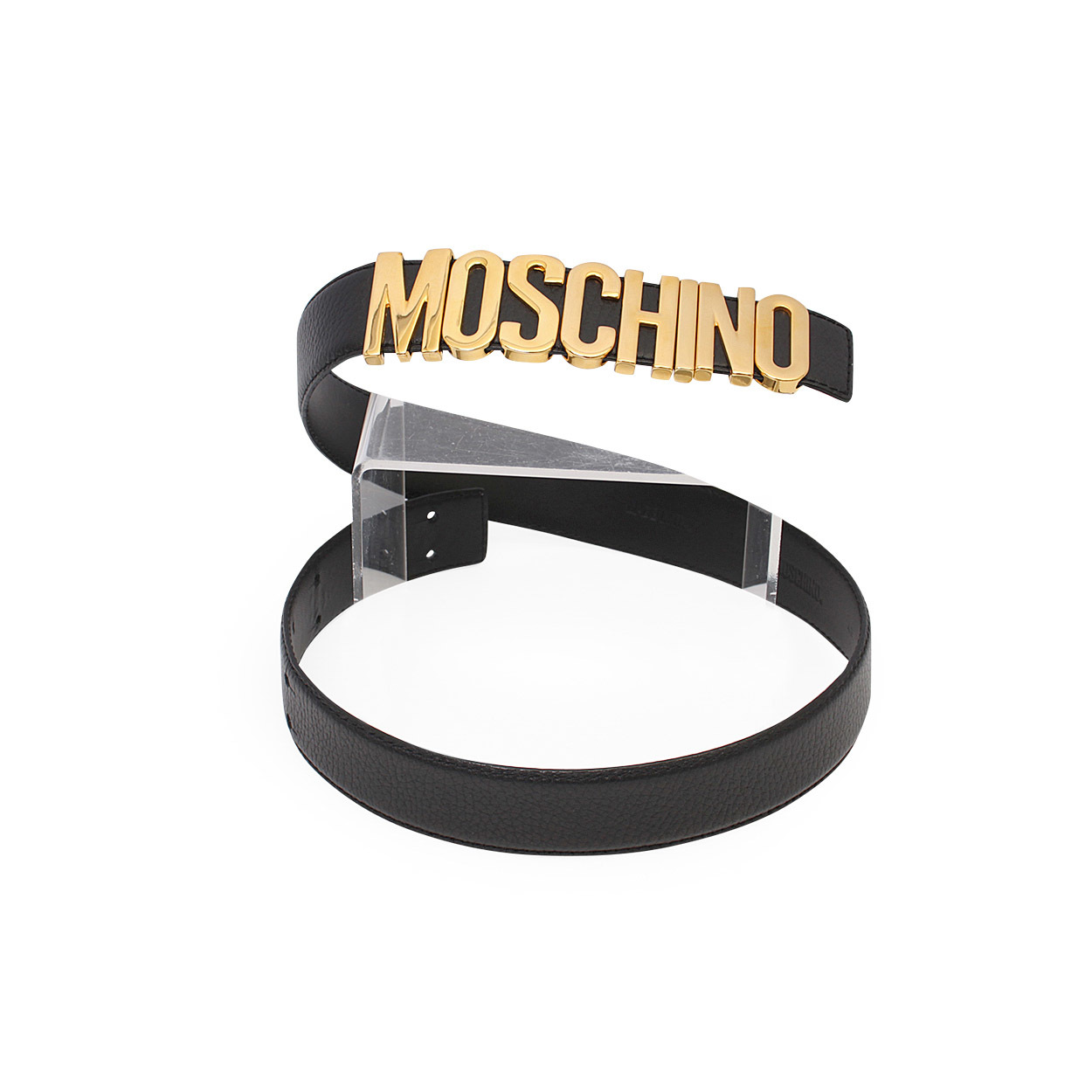【新品未使用】MOSCHINO ゴールドメッキロゴチェーンベルト 希少 MOSCHINO モスキーノ ゴールドロゴ レザーベルト ブラック - メルカリ