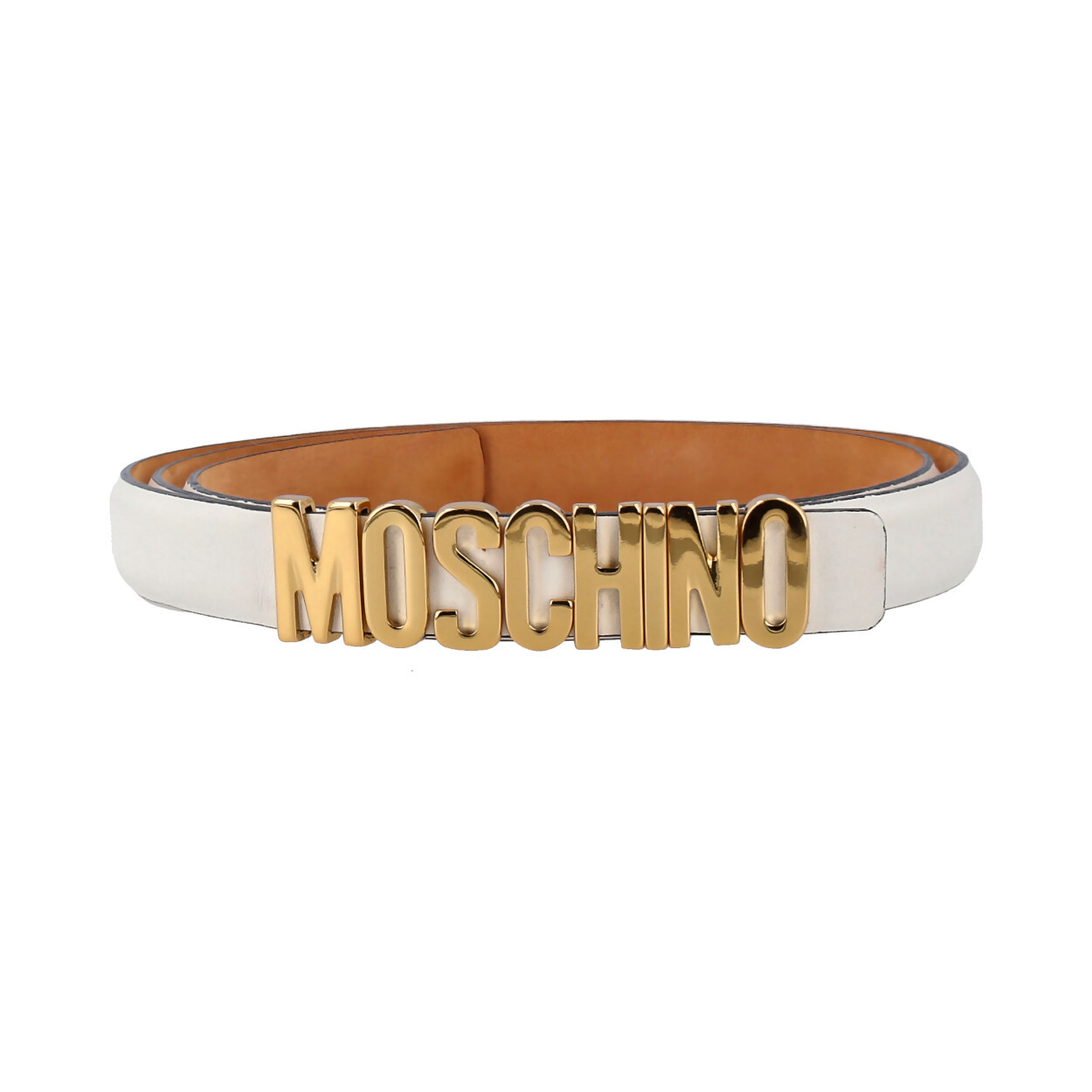 Moschino White Belt with Gold Logo Hardware ICONIC Moschino  main image 3