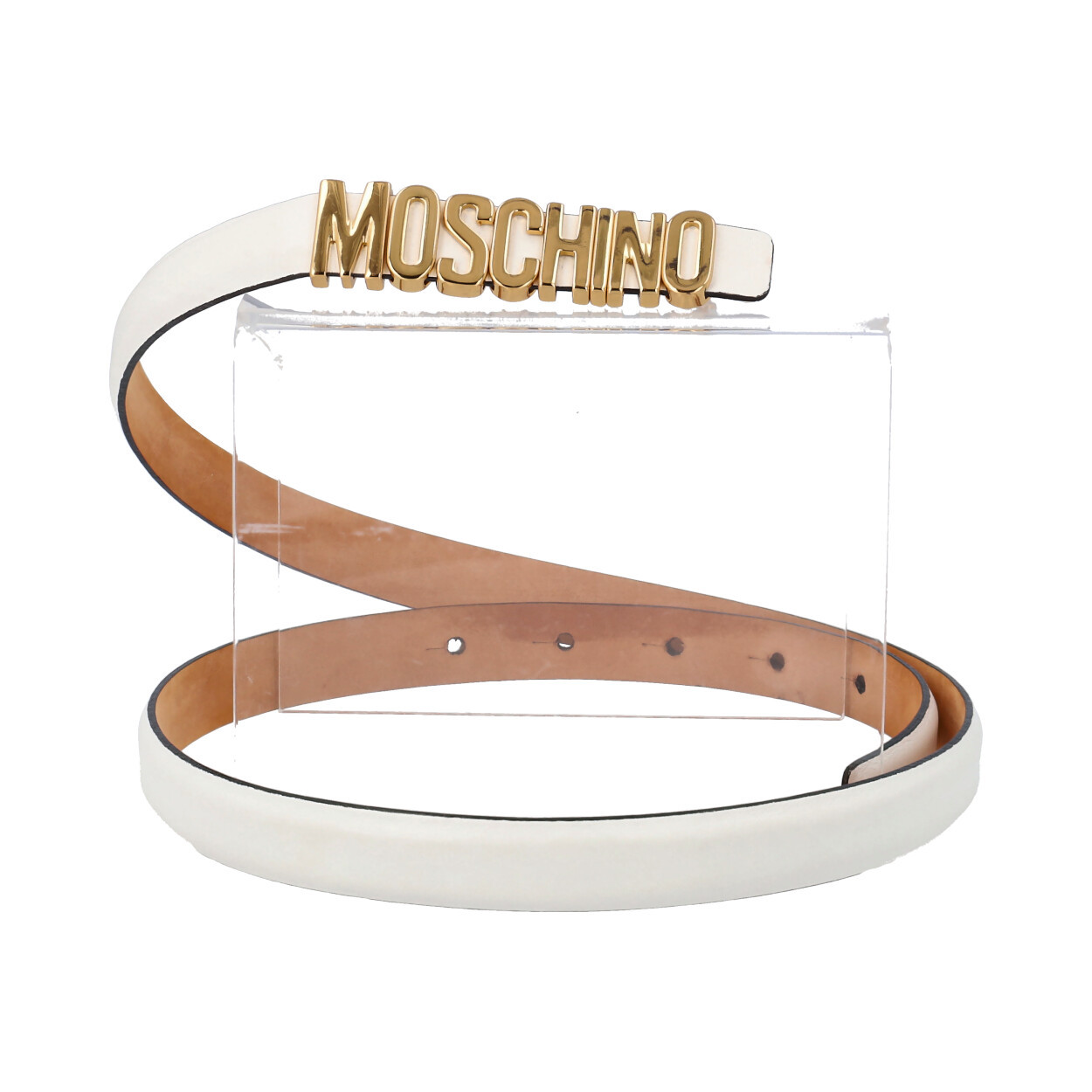 Moschino White Belt with Gold Logo Hardware ICONIC Moschino  main image 4