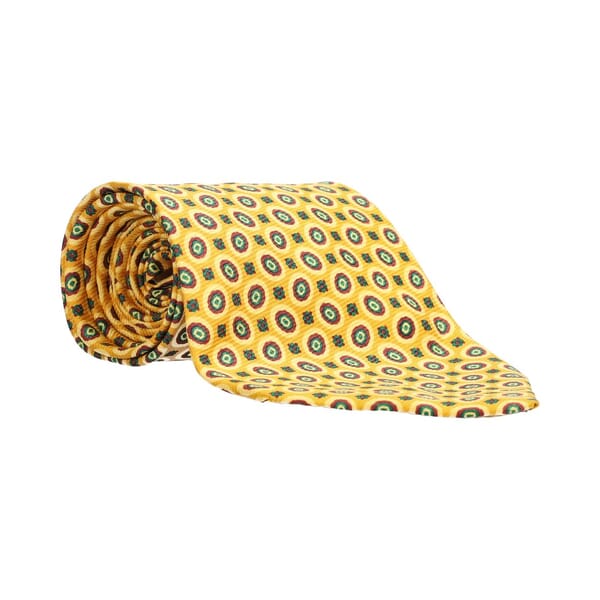 Silk Medallion Tie Yellow