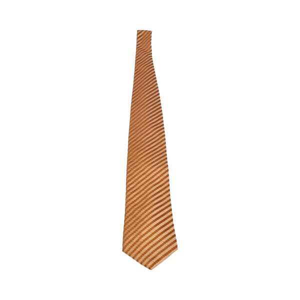 Silk/Cashmere Striped Tie Golden Brown