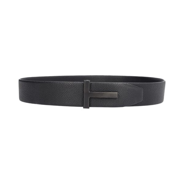 Leather T-Icon Belt Black - S: 100 (40)