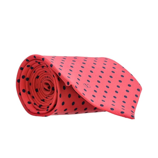 Vintage Silk Tie Polka Dot Red/Navy