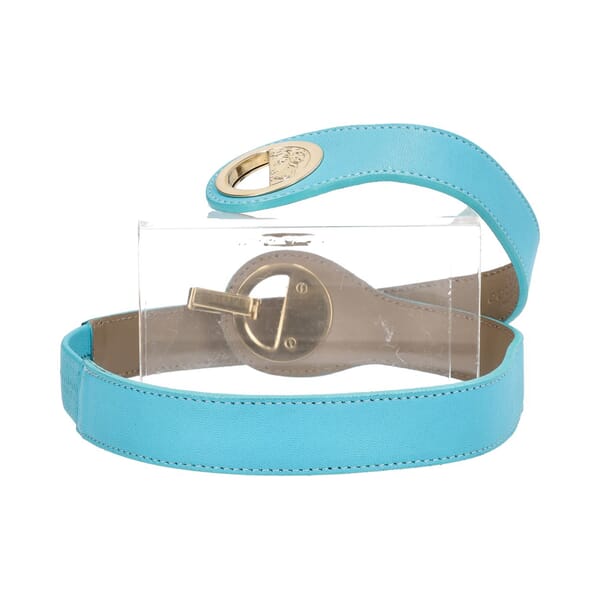 Leather Belt Blue - S: 90 (36)