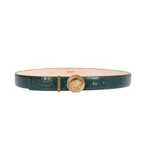 Leather Medusa Biggie Belt Green - S: 95 (38)
