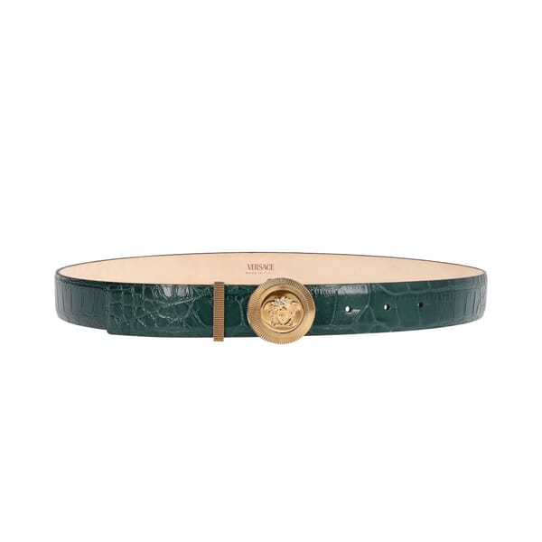 Leather Medusa Biggie Belt Green - S: 95 (38)