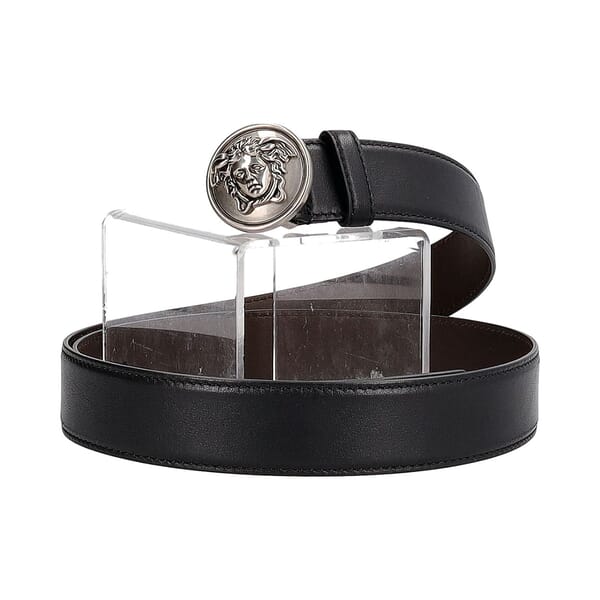 Leather Medusa Belt Black - S: 100 (40)