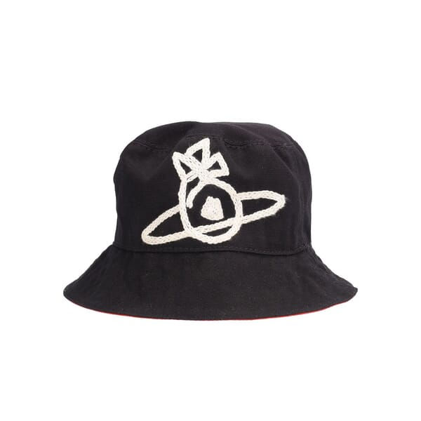 VIVIENNE WESTWOOD Westwood Cotton Sonnet Bucket Hat Black | Luxity