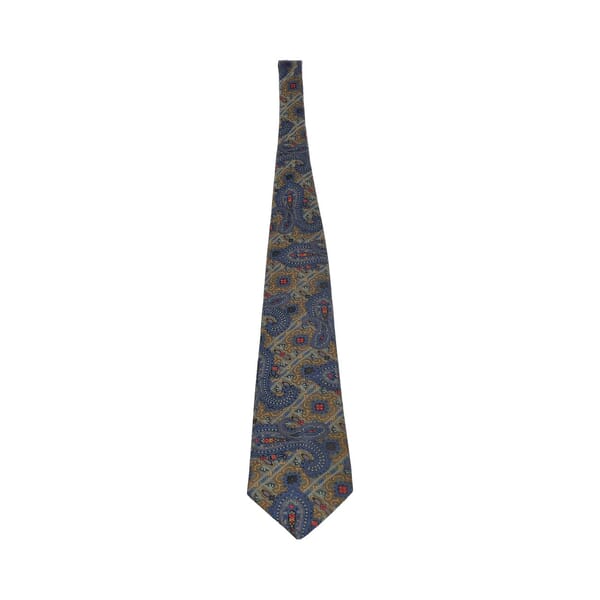 Silk Paisley Tie Blue/Green