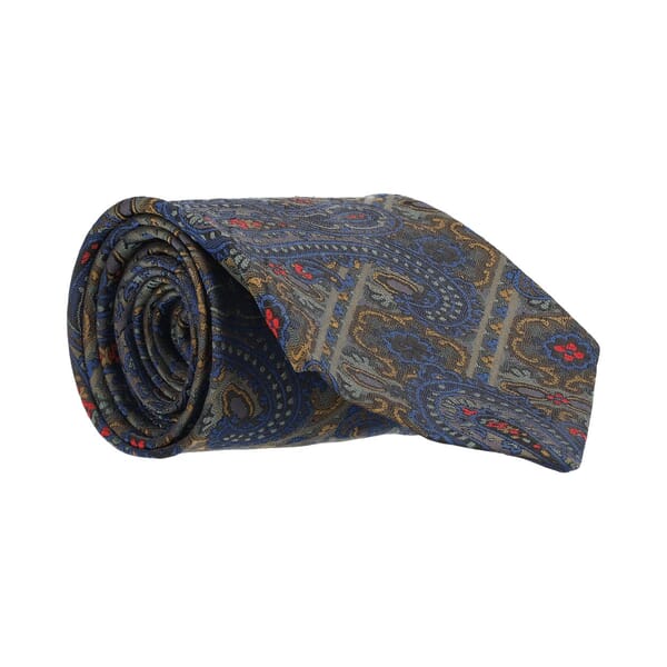 Silk Paisley Tie Blue/Green
