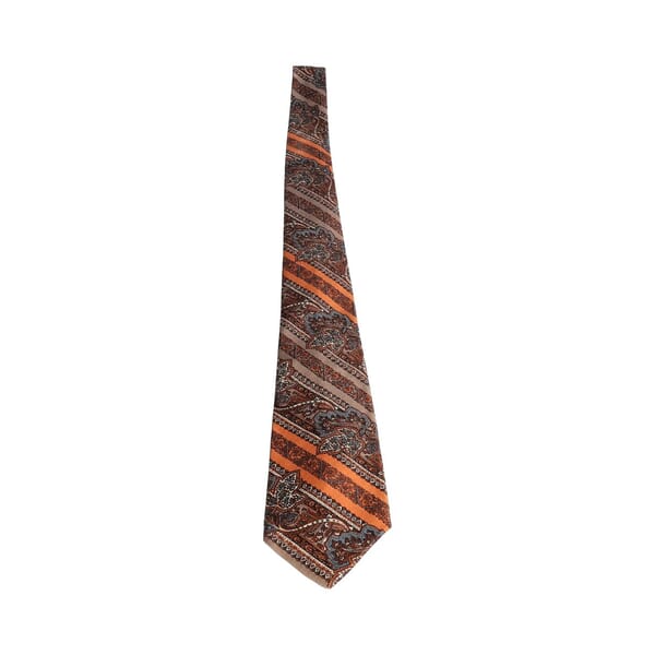 Vintage Silk Paisley Tie Brown